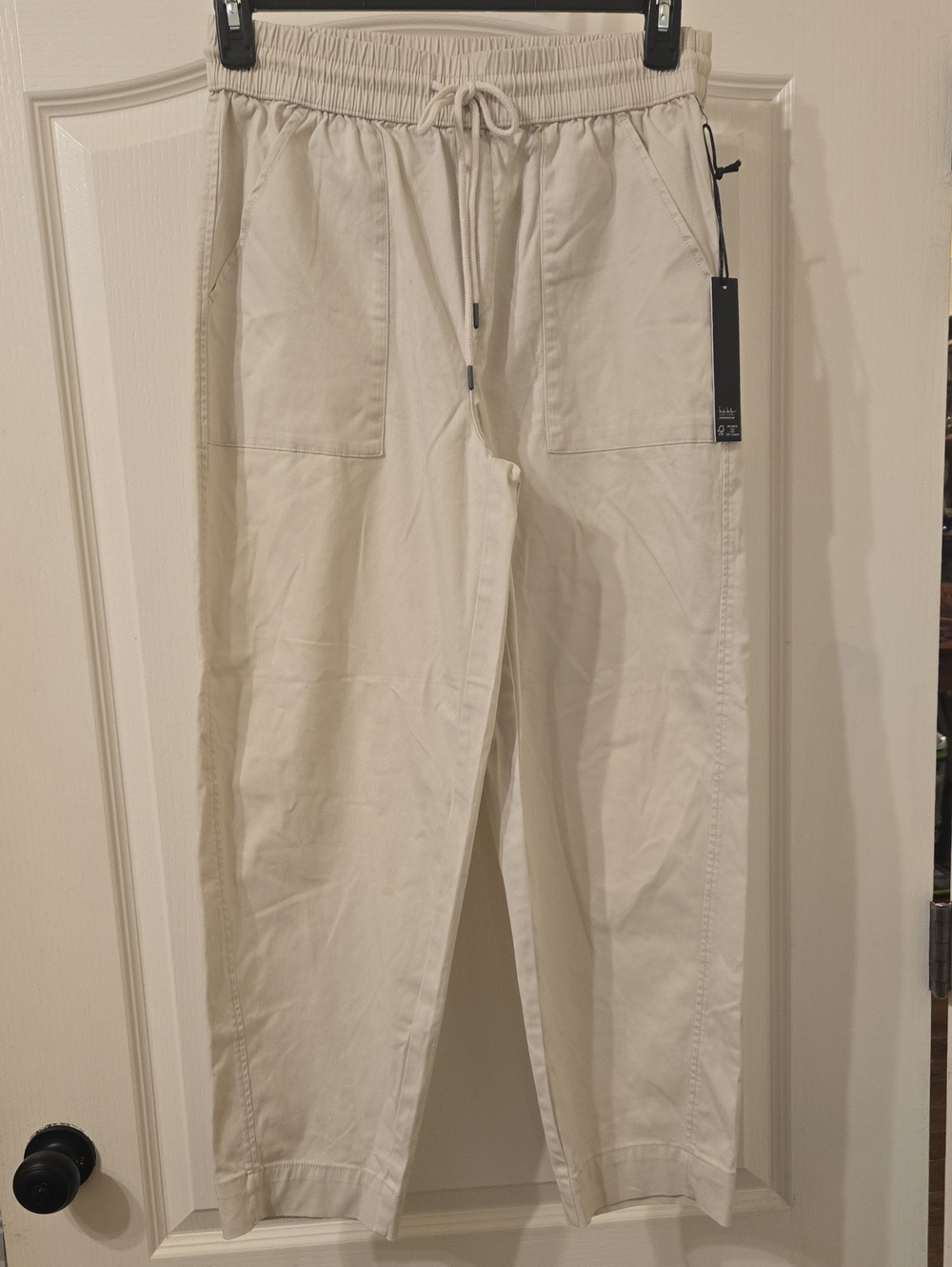 ⛱️Nicole Miller Cream Drawstring Elastic Waist Pants